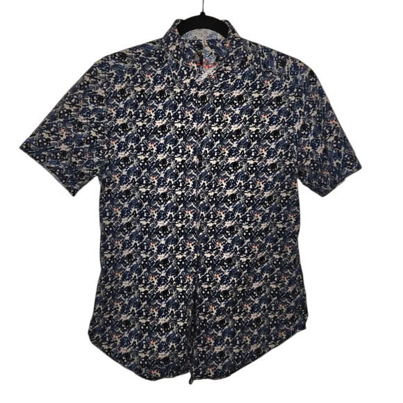 Robert Graham Men's Boise Mulit-color Floral Short Sleeve Button-down Shirt sz M - Picture 1 of 9
